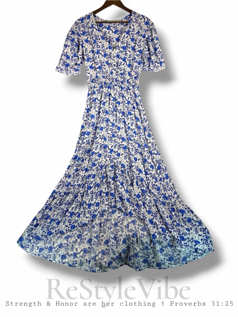 ABEL THE LABEL Women’s Size S Dress High Lo Hemline Floral Midi Length